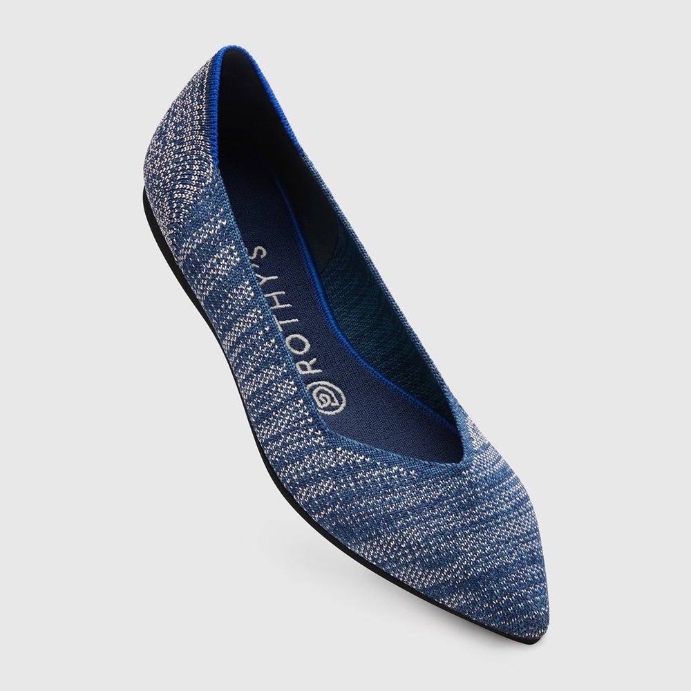 Rothy’s Heather Blue Pointed Toe Flats size 6.5